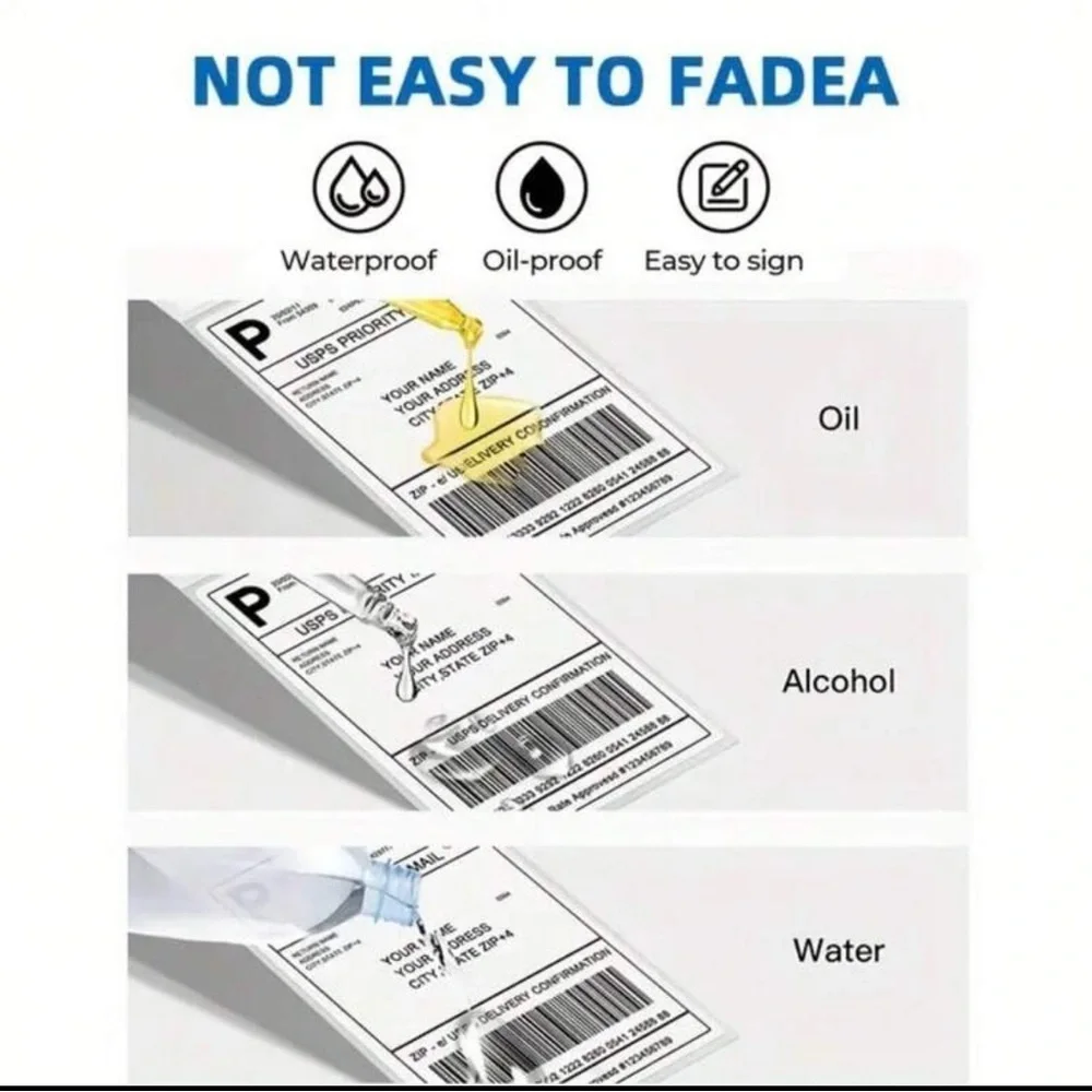 Direct Thermal Shipping Labels for Zebra & Rollo Printers, Fanfold 500 PCS 4x6”